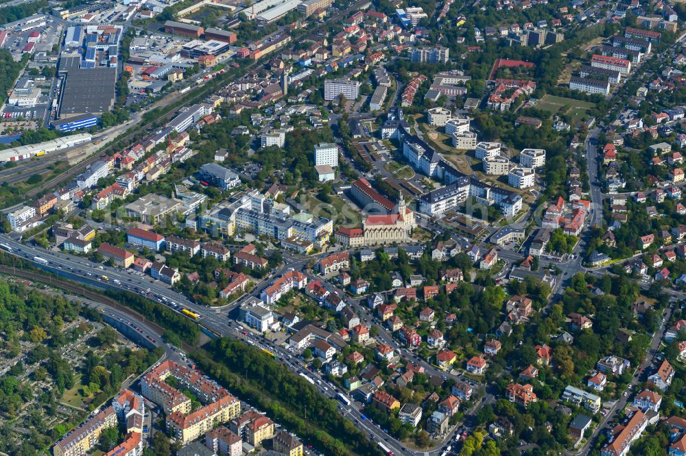Aerial image Frauenland - City view on down town in Frauenland in the state Bavaria, Germany