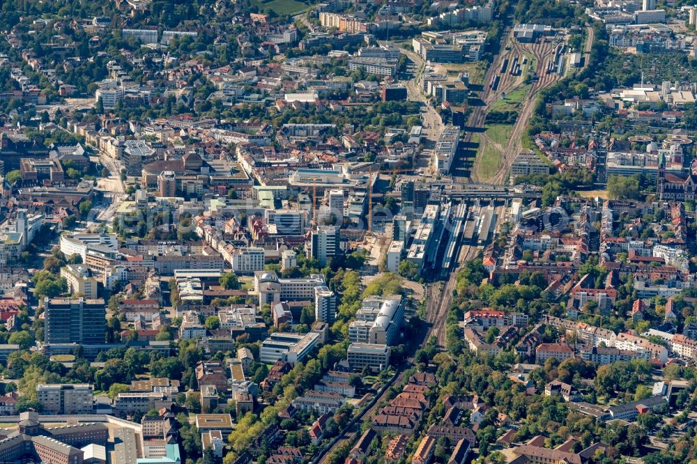 Aerial photograph Freiburg im Breisgau - City view of the city area of in Freiburg im Breisgau in the state Baden-Wurttemberg, Germany