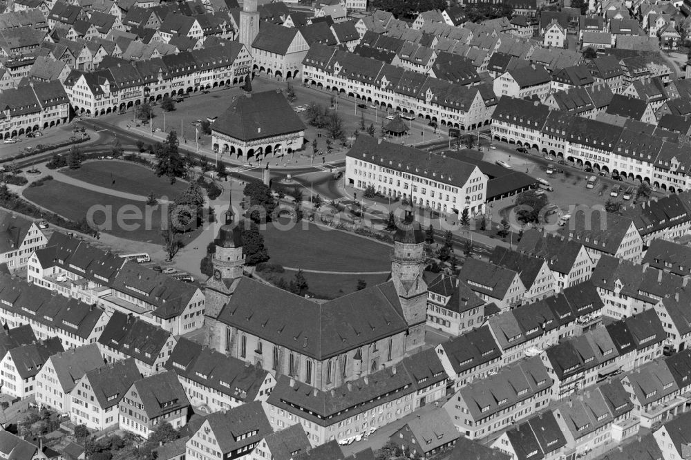Freudenstadt from the bird's eye view: City view on down town in Freudenstadt at Schwarzwald in the state Baden-Wuerttemberg, Germany