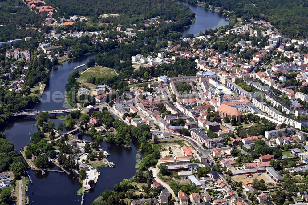 Fürstenwalde/Spree from above - City view of the city area of in Fuerstenwalde/Spree in the state Brandenburg