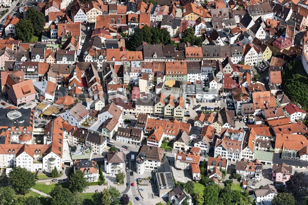 Aerial image Füssen - City view on down town in Fuessen in the state Bavaria, Germany