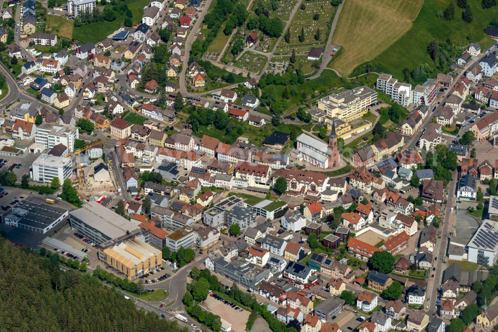 Aerial photograph Furtwangen im Schwarzwald - City view of the city area of in Furtwangen im Schwarzwald in the state Baden-Wuerttemberg, Germany