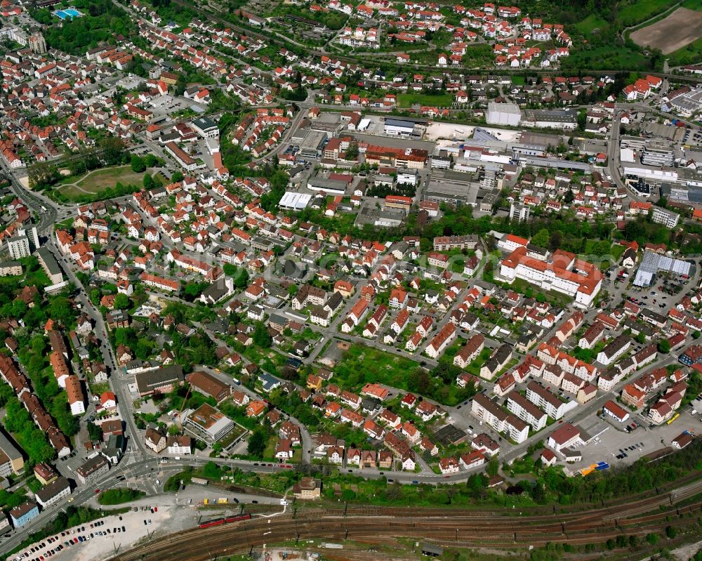 Aerial photograph Geislingen an der Steige - City view on down town in Geislingen an der Steige in the state Baden-Wuerttemberg, Germany