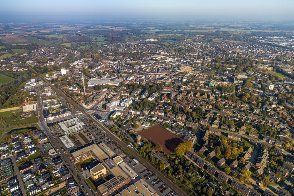 Aerial photograph Geldern - City view on down town in Geldern in the state North Rhine-Westphalia, Germany