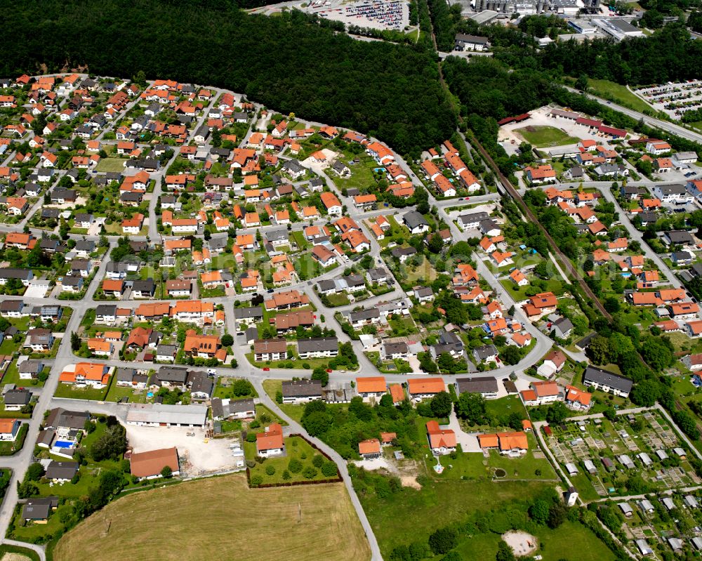 Gendorf from above - City view on down town in Gendorf in the state Bavaria, Germany