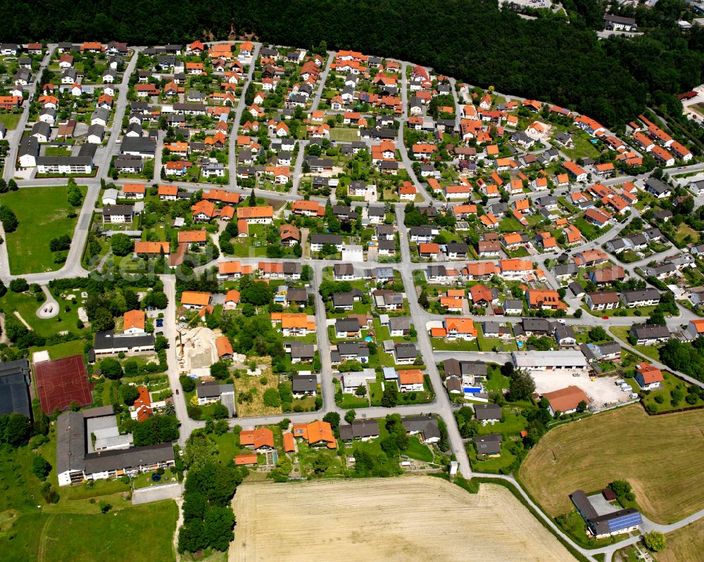 Gendorf from the bird's eye view: City view on down town in Gendorf in the state Bavaria, Germany