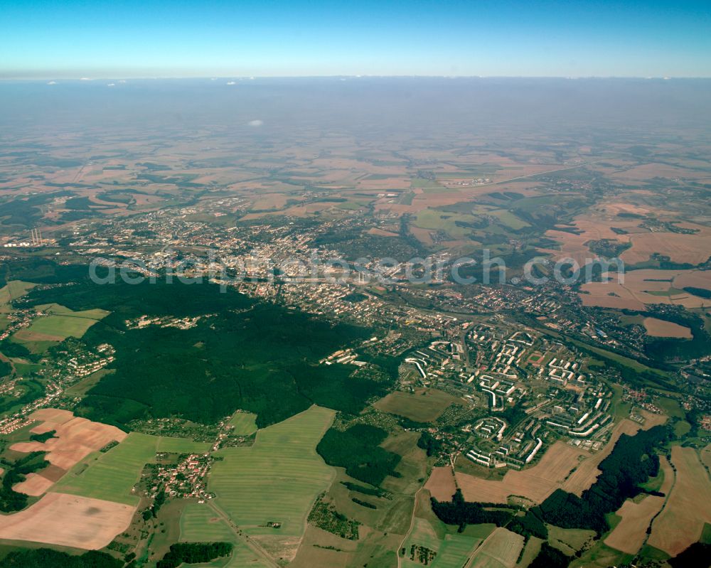 Aerial photograph Gera - City view of the city area of in Gera in the state Thuringia
