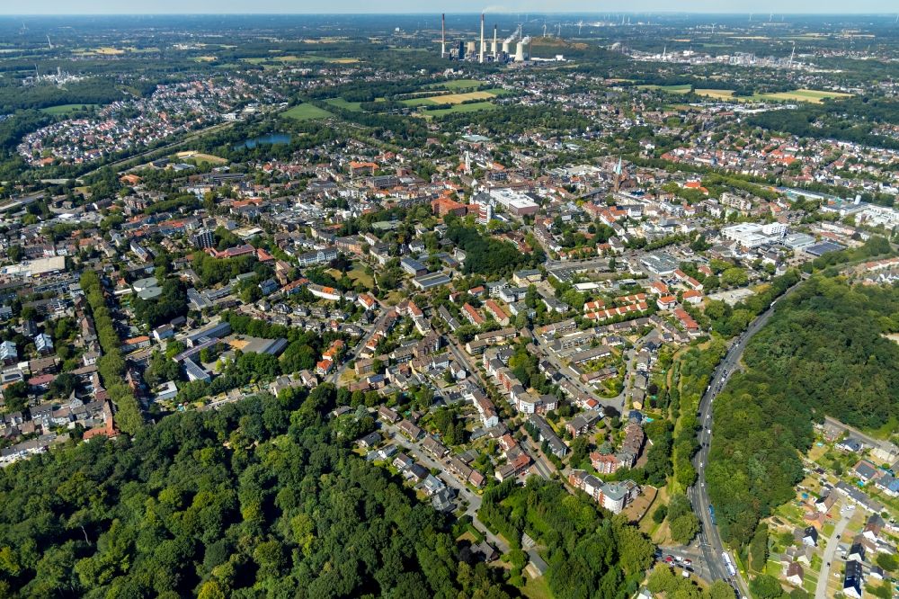 Gladbeck from the bird's eye view: City view on down town in Gladbeck in the state North Rhine-Westphalia, Germany
