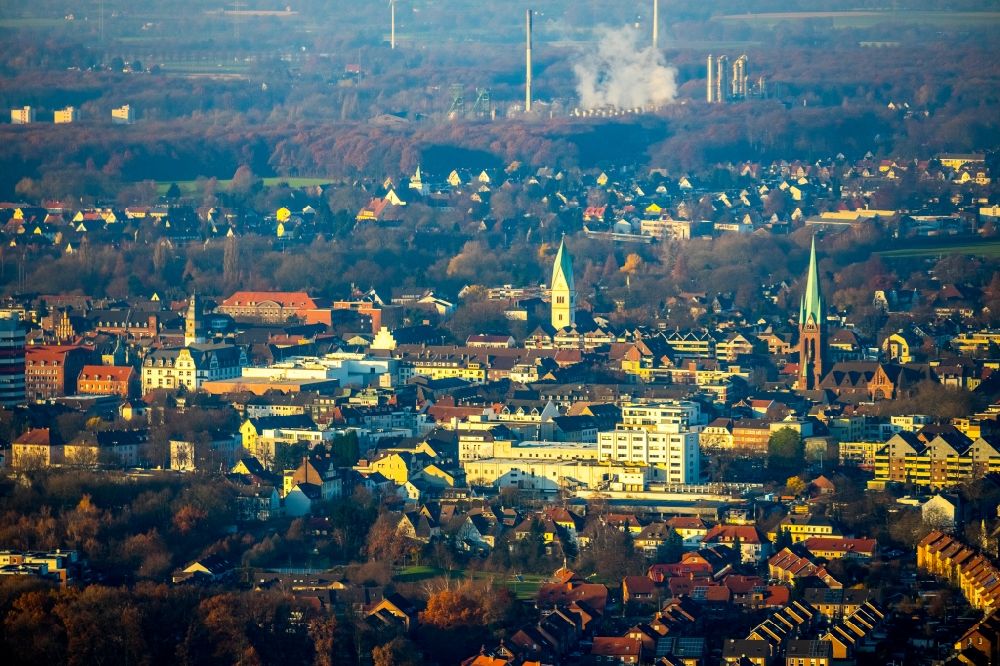 Gladbeck from above - City view on down town in Gladbeck in the state North Rhine-Westphalia, Germany