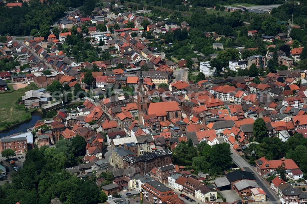 Aerial photograph Grabow - City view of the city area of in Grabow in the state Mecklenburg - Western Pomerania