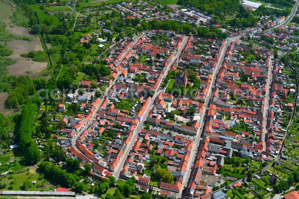 Gransee from above - City view on down town in Gransee in the state Brandenburg, Germany