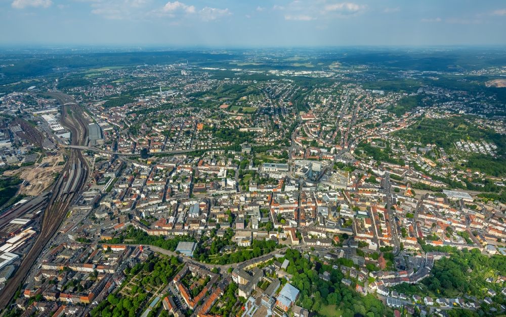 Aerial image Hagen - City view of the city area of in Hagen in the state North Rhine-Westphalia, Germany
