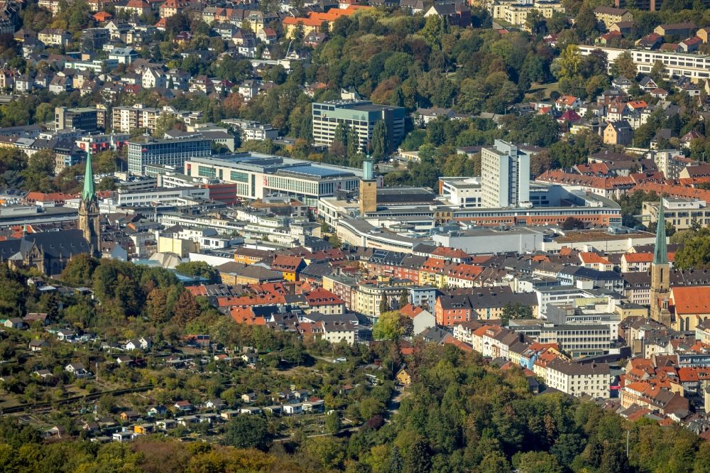 Hagen from above - City view of the city area of in Hagen in the state North Rhine-Westphalia, Germany