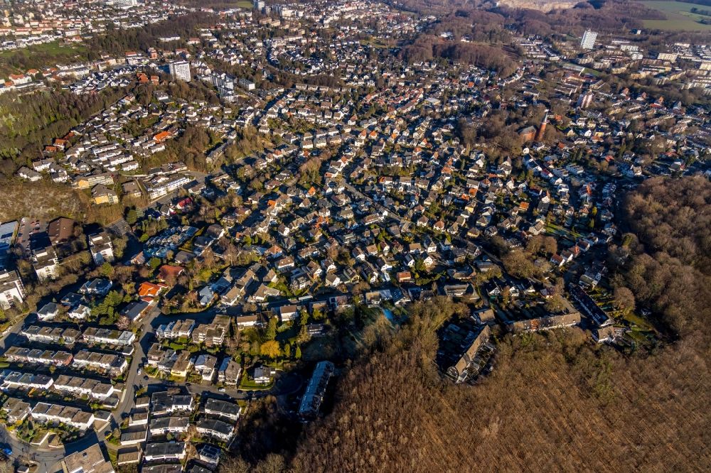 Aerial image Hagen - City view on down town in Hagen in the state North Rhine-Westphalia, Germany