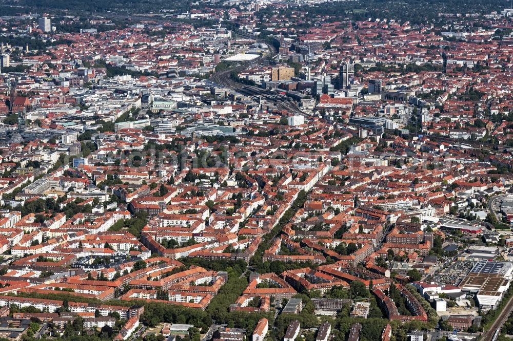Aerial photograph Hannover - City view on down town in Hannover in the state Lower Saxony, Germany
