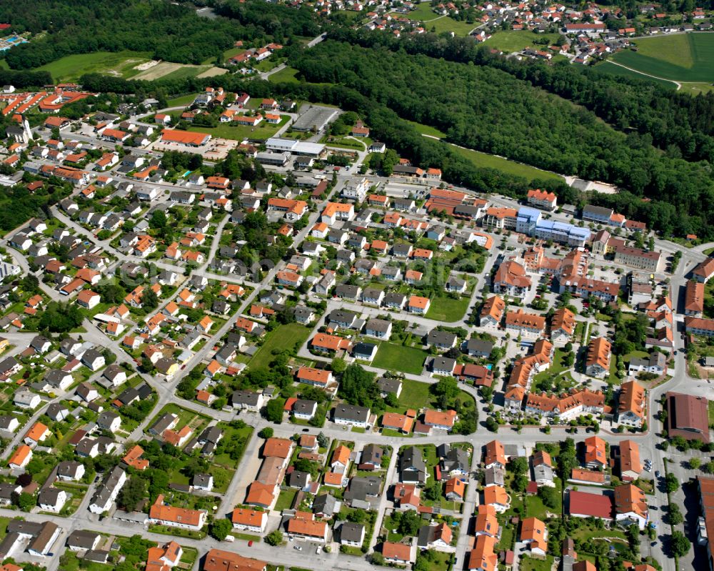 Hartfeld from above - City view on down town in Hartfeld in the state Bavaria, Germany