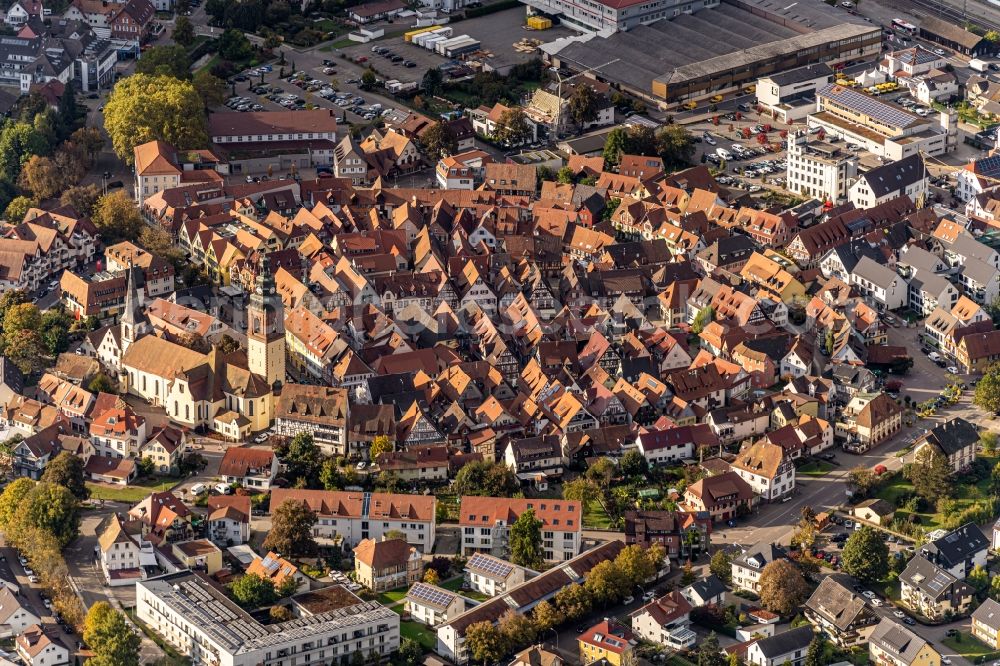 Aerial photograph Haslach im Kinzigtal - City view of the city area of in Haslach im Kinzigtal in the state Baden-Wuerttemberg, Germany