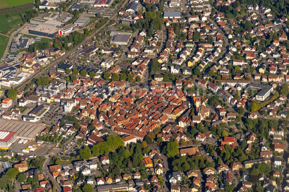 Aerial photograph Haslach im Kinzigtal - City view of the city area of in Haslach im Kinzigtal in the state Baden-Wuerttemberg, Germany