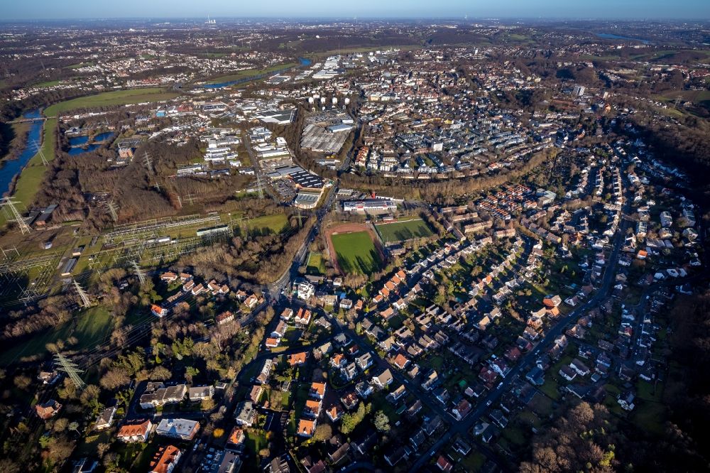 Aerial image Hattingen - City view on down town in Hattingen in the state North Rhine-Westphalia, Germany