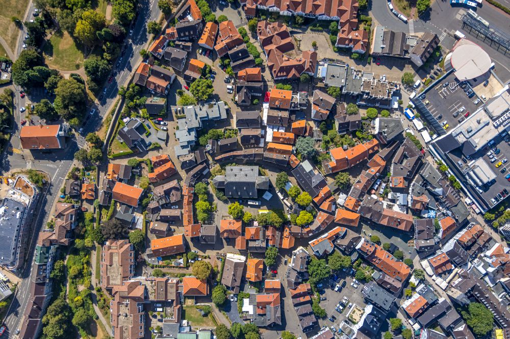 Hattingen from above - City view of the city area of in Hattingen in the state North Rhine-Westphalia, Germany