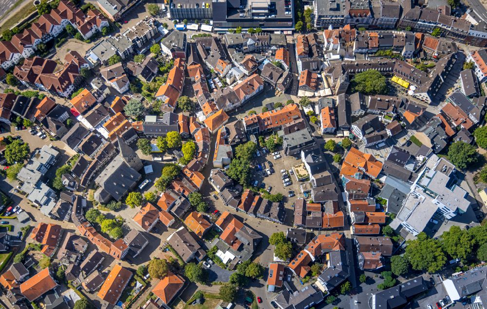 Aerial image Hattingen - City view of the city area of in Hattingen in the state North Rhine-Westphalia, Germany