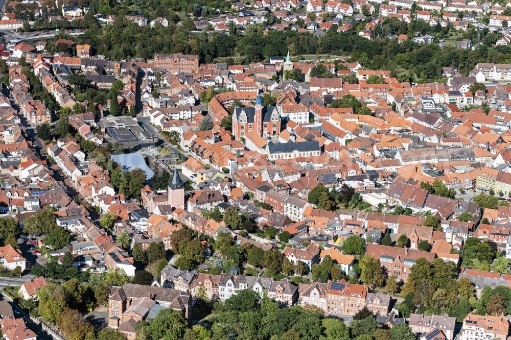 Aerial image Helmstedt - City view on down town in Helmstedt in the state Lower Saxony, Germany