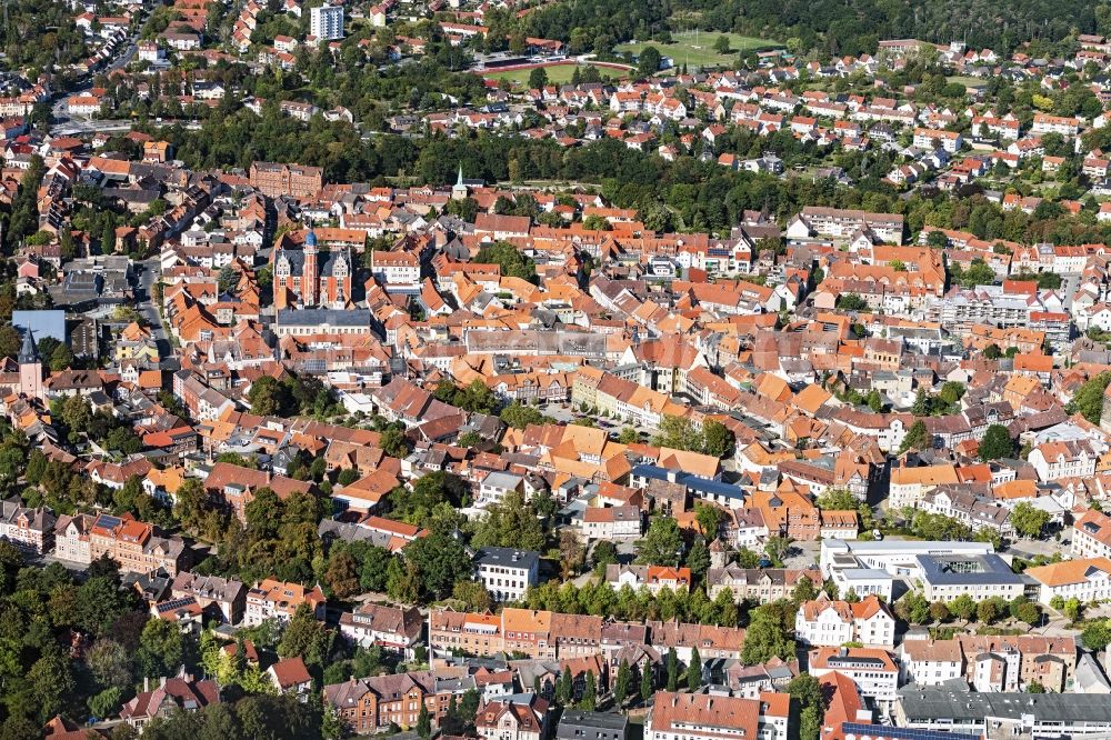 Helmstedt from above - City view on down town in Helmstedt in the state Lower Saxony, Germany
