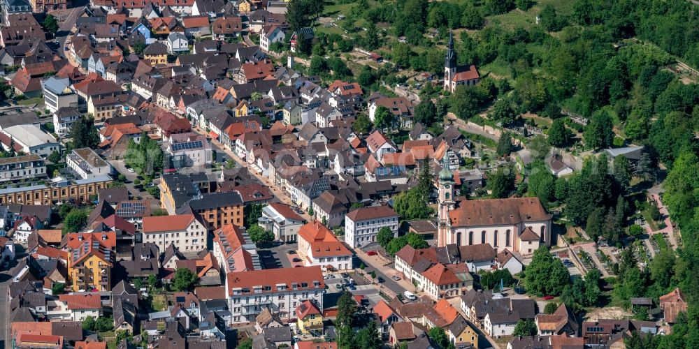 Herbolzheim from the bird's eye view: City view of the city area of in Herbolzheim in the state Baden-Wurttemberg, Germany