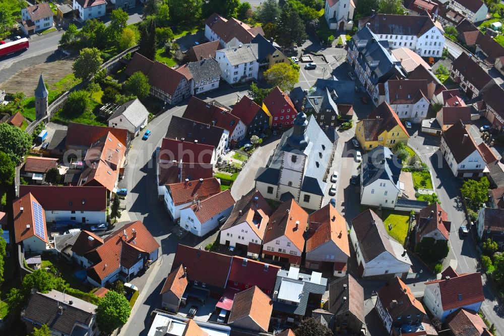 Aerial image Herbstein - City view on down town in Herbstein in the state Hesse, Germany