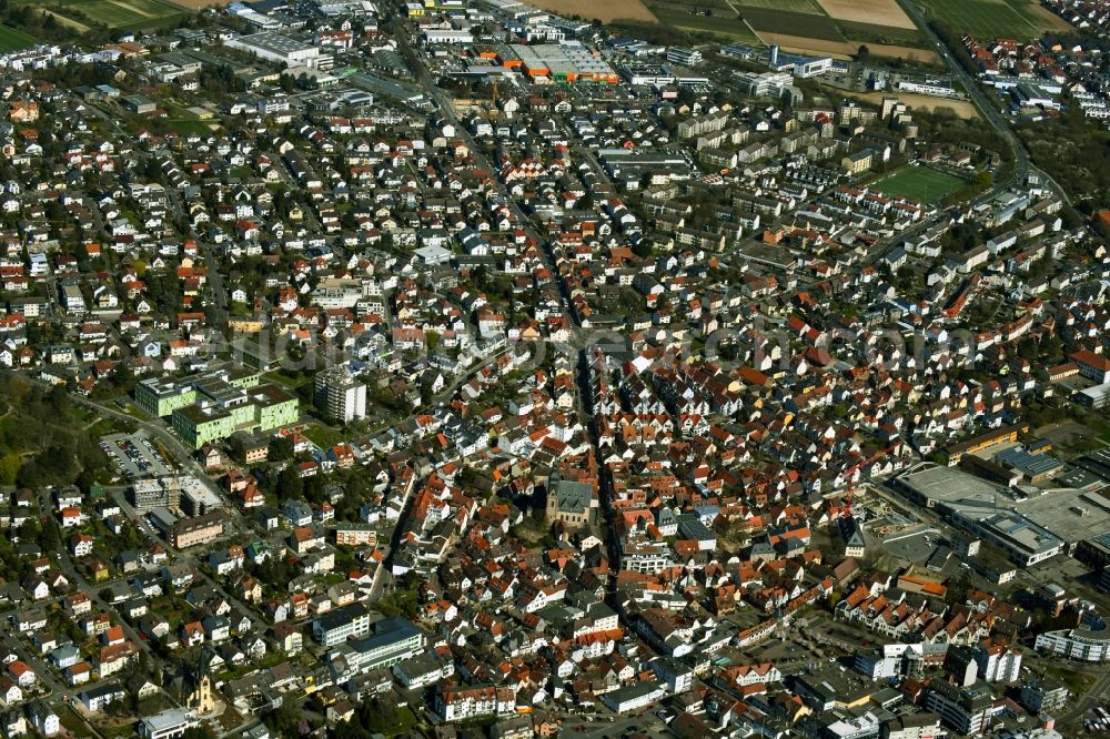 Aerial photograph Hofheim am Taunus - City view on down town in Hofheim am Taunus in the state Hesse, Germany