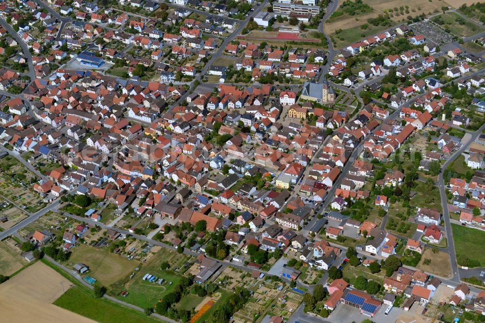 Holzkirchhausen from the bird's eye view: City view on down town in Holzkirchhausen in the state Bavaria, Germany