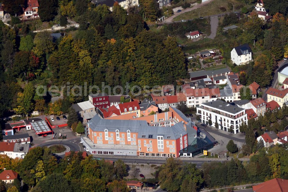 Aerial photograph Ilmenau - City view on down town on street Schleusinger Allee in Ilmenau in the state Thuringia, Germany