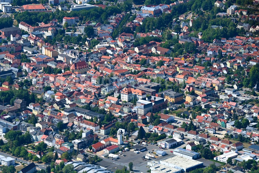 Ilmenau from the bird's eye view: City view on down town in Ilmenau in the state Thuringia, Germany
