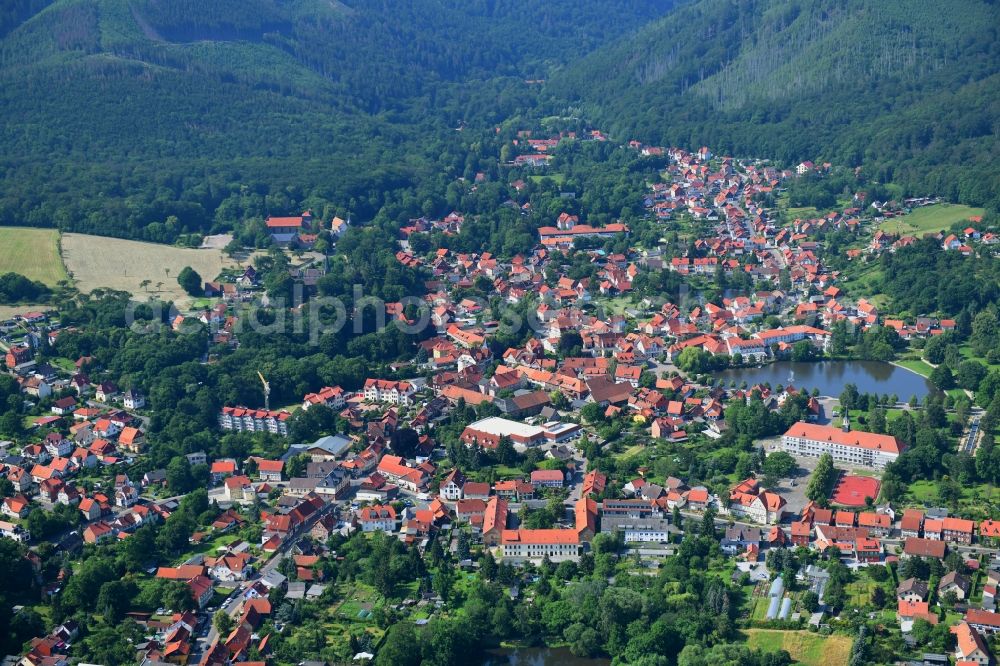 Aerial image Ilsenburg (Harz) - City view on down town in Ilsenburg (Harz) in the state Saxony-Anhalt, Germany