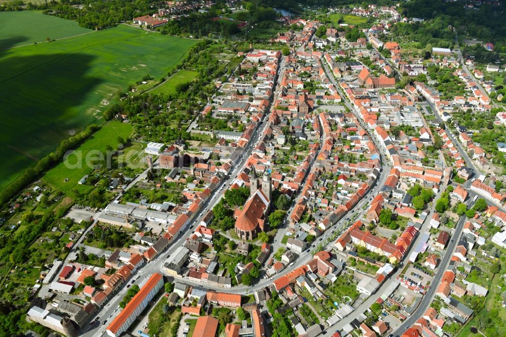 Jüterbog from the bird's eye view: City view on down town in Jueterbog in the state Brandenburg, Germany