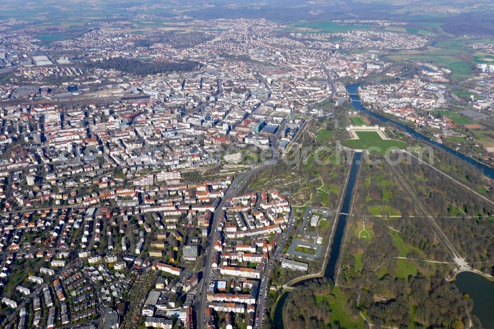 Kassel from above - City view on down town in Kassel in the state Hesse, Germany