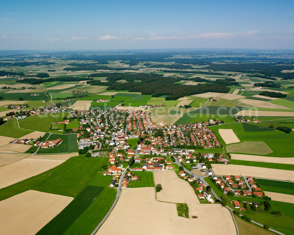 Aerial image Kirchweidach - City view on down town in Kirchweidach in the state Bavaria, Germany