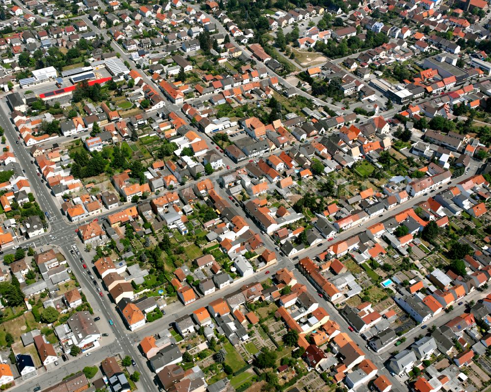 Aerial photograph Kirrlach - City view on down town in Kirrlach in the state Baden-Wuerttemberg, Germany