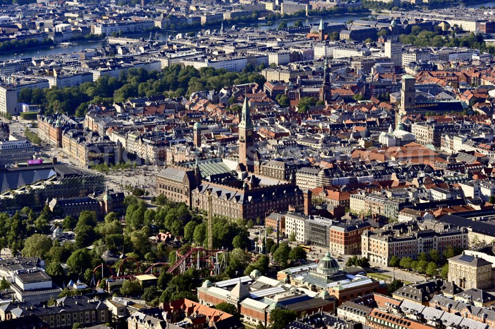 Aerial photograph Kopenhagen - City view on down town in Copenhagen in Region Hovedstaden, Denmark