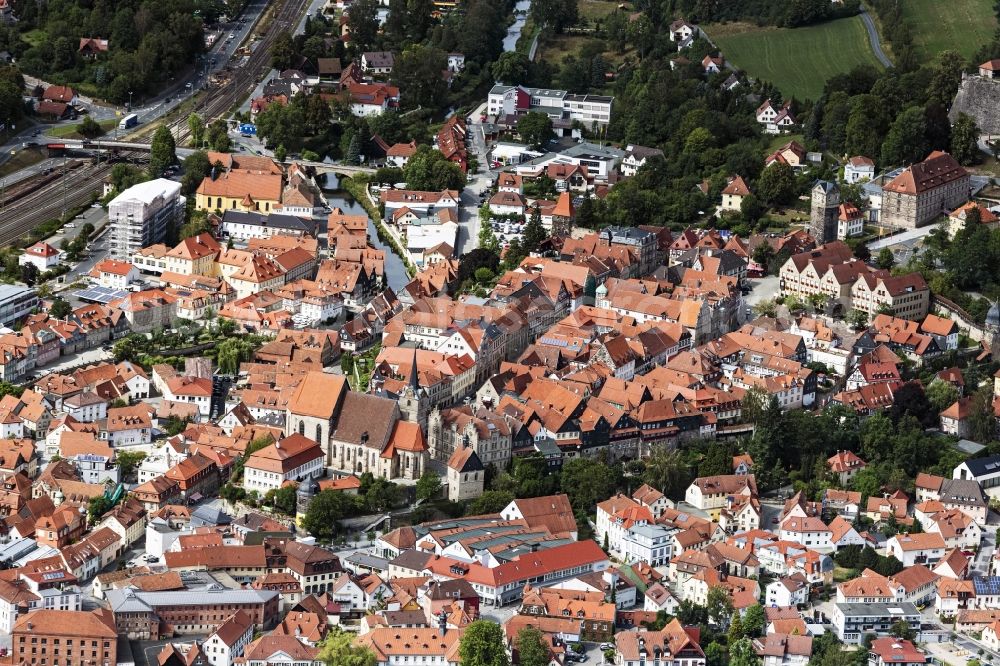 Aerial photograph Kronach - City view of the city area of in Kronach in the state Bavaria
