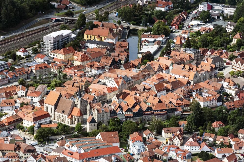 Aerial photograph Kronach - City view of the city area of in Kronach in the state Bavaria