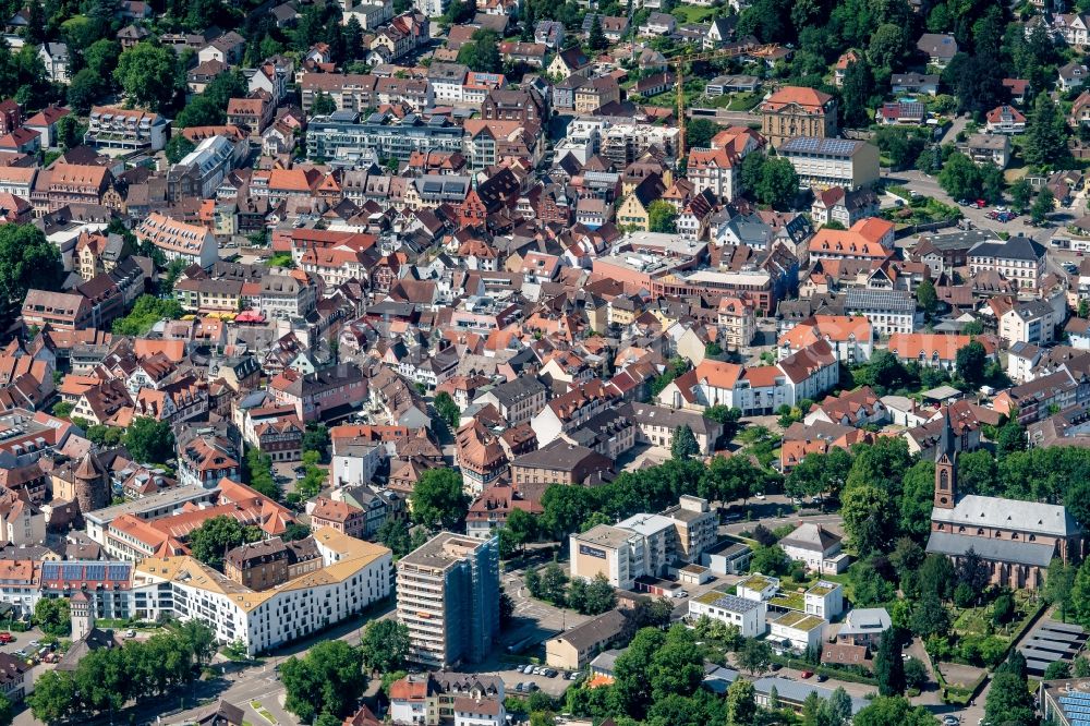 Aerial photograph Lahr/Schwarzwald - City view of the city area of in Lahr/Schwarzwald in the state Baden-Wuerttemberg, Germany
