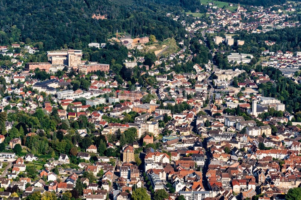 Aerial image Lahr/Schwarzwald - City view of the city area of in Lahr/Schwarzwald in the state Baden-Wuerttemberg, Germany