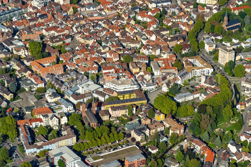 Aerial image Lahr/Schwarzwald - City view on down town in Lahr/Schwarzwald in the state Baden-Wurttemberg, Germany