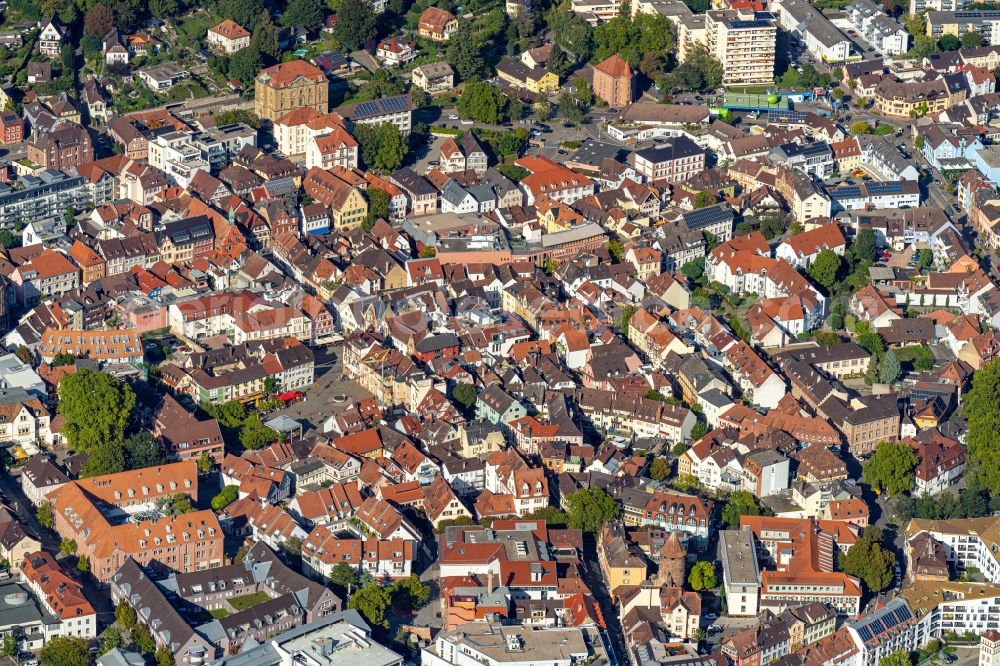 Aerial photograph Lahr/Schwarzwald - City view on down town in Lahr/Schwarzwald in the state Baden-Wurttemberg, Germany