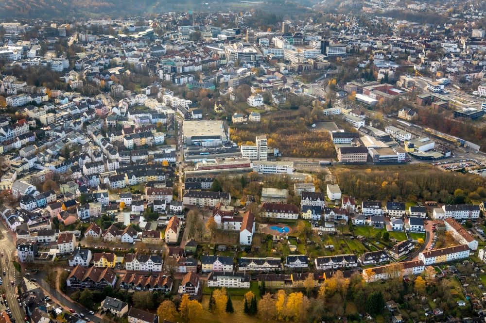 Aerial photograph Lüdenscheid - City view on down town in Luedenscheid in the state North Rhine-Westphalia, Germany