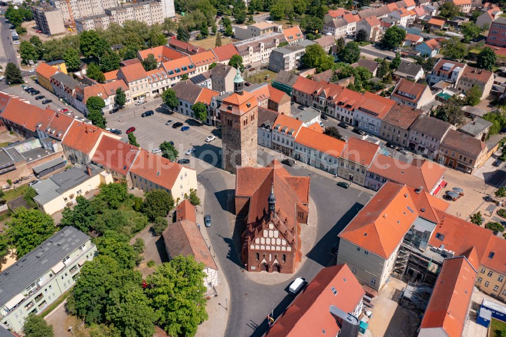 Aerial image Luckenwalde - City view on down town in Luckenwalde in the state Brandenburg, Germany
