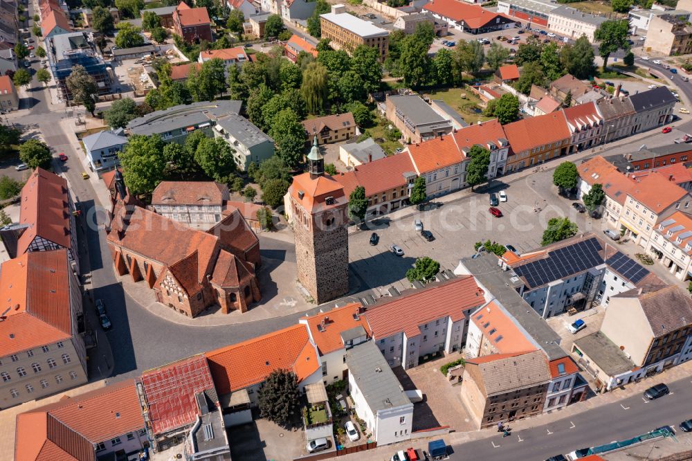 Luckenwalde from the bird's eye view: City view on down town in Luckenwalde in the state Brandenburg, Germany