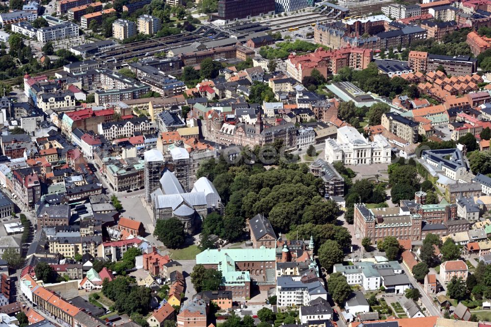 Aerial image Lund - City view on down town in Lund in Skane laen, Sweden