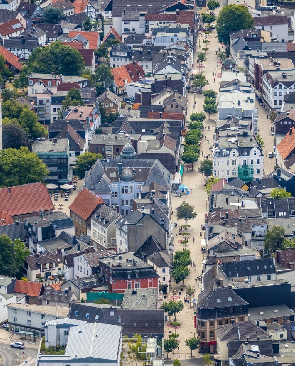 Aerial photograph Menden (Sauerland) - City view on down town in Menden (Sauerland) in the state North Rhine-Westphalia, Germany